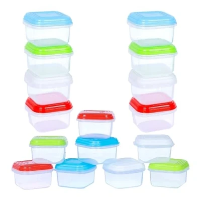 Image of ARSUK Baby Food Storage Containers Small Freezer Container with lids Weaning Snack Pots BPA Free Toddler Feeding Bowls 120ml (Pack of 16)