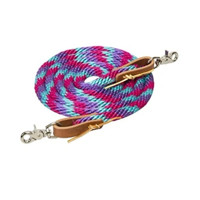 Image of Weaver Leather Poly Roper Rein Bright Rose/Violet/Turquoise, 5/8&quot; x 8&#039;