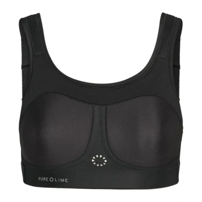 Image of PureLime High Impact Compression Bra 30J Black, Moisture Wicking, Supportive for Running
