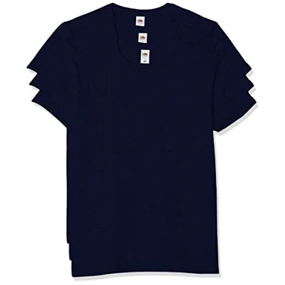 Image of Fruit of the Loom Men&#039;s Iconic, Lightweight Ringspun Tee, 3 Pack T Shirt, Blue (Deep Navy Az), XXX Large (Size:3XL) (Pack 3)