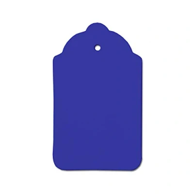 Image of Swift Blue Gift Hang Tags Dome Shaped Kraft Card Paper Parcel Clothing Price Labels Swing Tickets 70mm x 40mm (Pack of 100)