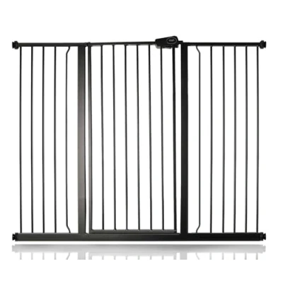 Image of Safetots Extra Tall Metal Safety Gate Pressure Fit, 120.3cm 127.9cm, Matt Black, 104cm in Height, Stair Gate, Baby Easy Installation