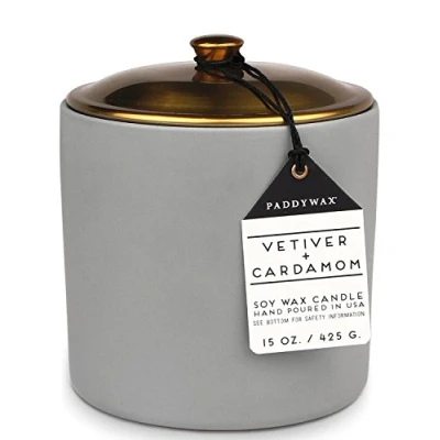 Image of Paddywax Candles HY1501Z Hygge Collection Scented Soy Wax Candle, 15 Ounce, Vetiver &amp; Cardamom