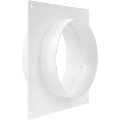Image of 5&quot; Inch Duct Connector Flange Plastic Straight Pipe for Heating Cooling Inlet Outlet Ventilation System Ducting Coupling Wall Plate Assembly Joint Set (125mm)