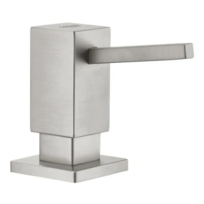 Image of GROHE Cubic Soap Dispenser for Liquid Soaps, Storage Bin 500ml, Stainless Steel Look, 40649DC0