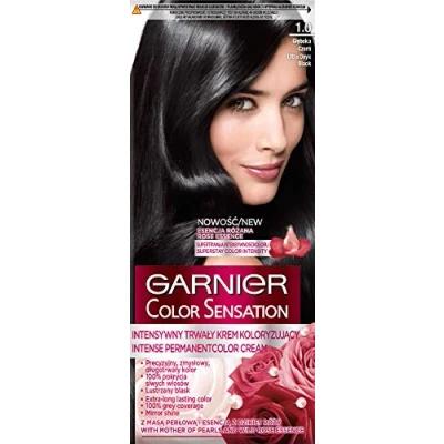 Image of GARNIER COLOR SENSATION Permanent hair coloring cream 1.0 Ultra Onyx Black