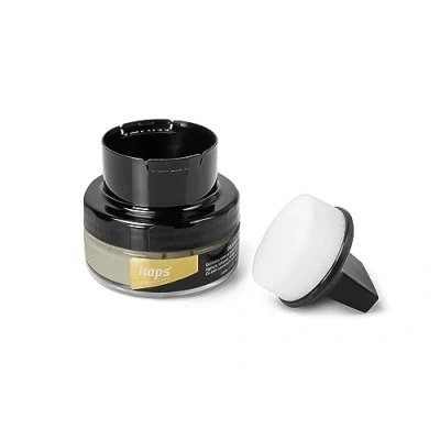 Image of Kaps Shoe Cream with Sponge Applicator, Intensive Leather Care and Nourishing, Delicate, 70 colours (140 ice)