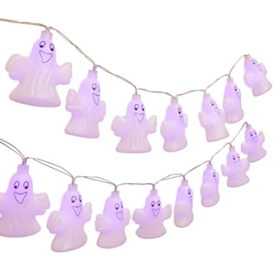 Image of Christmas Concepts® 20 Halloween Ghost Lights with Blue LED 1.35m Length Battery Operated