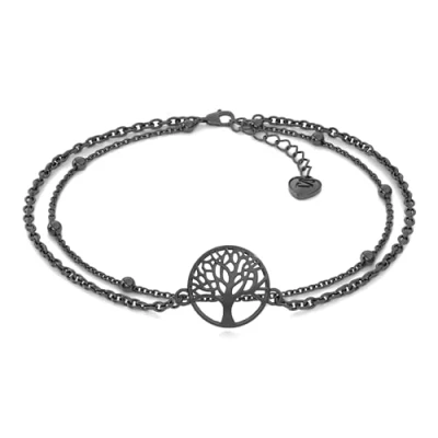 Image of SERASAR Anklet Ladies 925 Sterling Silver 18 carat Gold Jewellery Women&#039;s Girls&#039; Gift Idea Gifts for Girls Wedding Day Anniversary