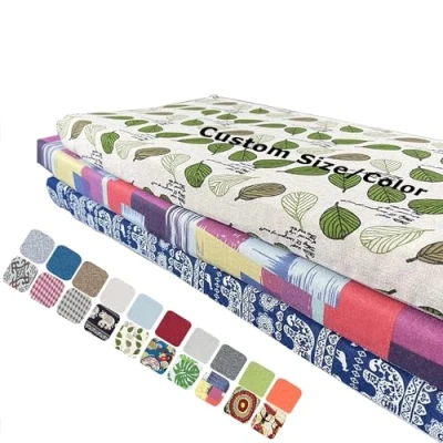 Image of Hruile Customized Size Dining Bench Seat Cushions, Garden Patio Porch Tatami Kitchen Bedroom Pads with Removable Cover for Wooden Furniture Office Indoor(5cm thick)