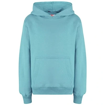 Image of A2Z 4 Kids Girls Boys Plain And Tie Dye Print Sweatshirt Pullover Sweat Hoodie Aqua 13