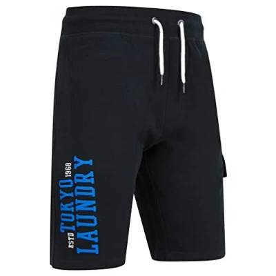 Image of Tokyo Laundry Men&#039;s Siding Multi Pocket Jogger Shorts Jet Black