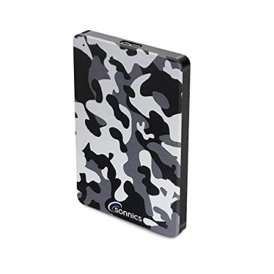 Image of Sonnics 1TB Grey Camo External Portable Hard drive USB 3.0 super fast transfer speed for use with Windows PC, Apple Mac, Smart tv, XBOX ONE &amp; PS4 Special Edition