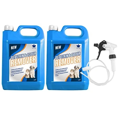 Image of Enviro Works Pet Stain &amp; Odour Remover 2 x 5L Plus Long Hose Trigger Completely Eliminates Traces of Urine In Any Household Area