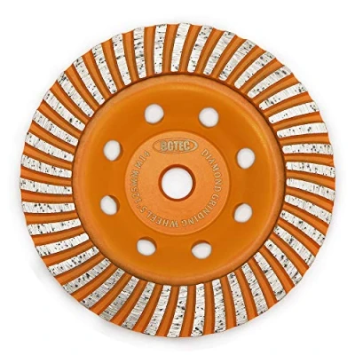 Image of Diamond Cup Surface Grinding Wheel,BGTEC 125MM Turbo Row Concrete Grinder Disc with M14 thread for Polishing and Cleaning Granite Stone Marble Masonry