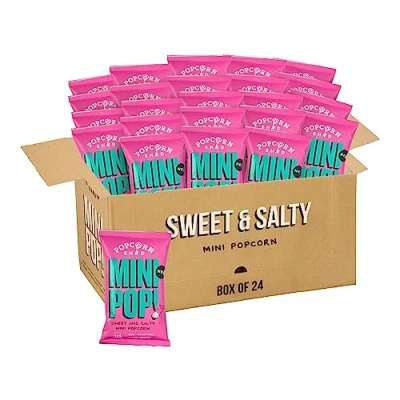 Image of Popcorn Shed Sweet &amp; Salty Vegan, Gluten Free, Dairy Allergen Low Calorie Healthy Mini Snack, Pack of 24