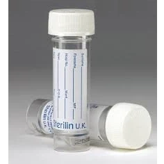 Image of Sterilin Specimen Bottle 30ml x 50 with printed label 128B/FS