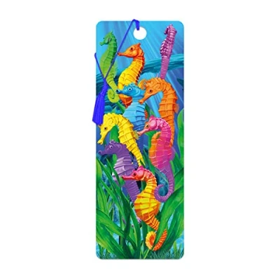 Image of 3D LiveLife Bookmark Hilarious Hippocampus from Deluxebase. A Seahorse with lenticular Artwork Licensed Renowned Artist Michael Searle