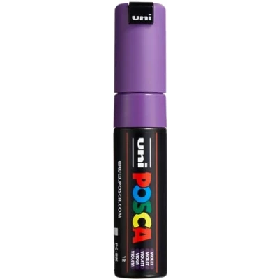 Image of 1 x Uni Posca PC 8K Paint Glass Window Marker Pen Fine Chisel Tip 8mm Violet