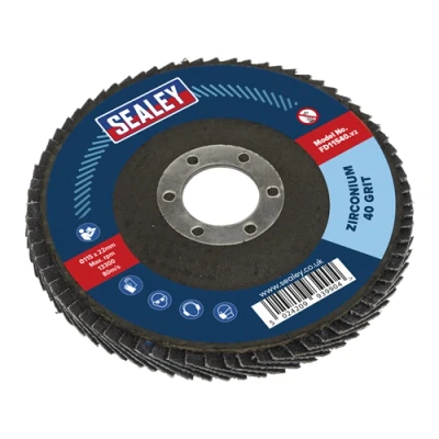 Image of Sealey Flap Disc Zirconium Ø115mm Ø22mm Bore 40Grit