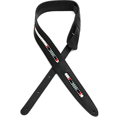 Image of Fender Paramount Acoustic Leather Strap, Black