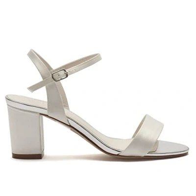 Image of Rainbow Club Margot Ivory Satin Strappy Wedding Sandals UK 6