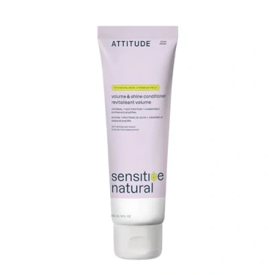Image of ATTITUDE Volume and Shine Hair Conditioner For Sensitive Dry Scalp, Thin Hair, Soothing Oat, Naturally Derived Ingredients, Dermatologically Tested, Vegan Detangler, 240 mL