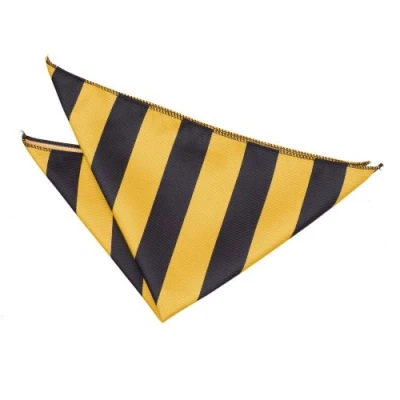 Image of DQT Men Black Solid Plain Stripe Floral Paisley Polka Dot Tartan Pocket Square Yellow &amp;