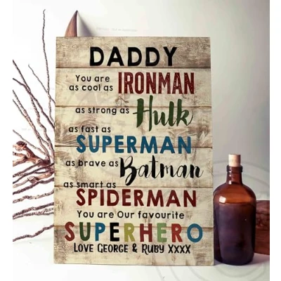 Image of Father`s Day PERSONALISED Daddy Present, superhero gift, Dad, You are my favourite