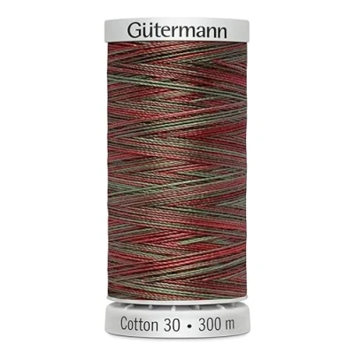 Image of Gutermann No 30 Sulky Cotton Embroidery Thread 300m 4053 Green, Red Each