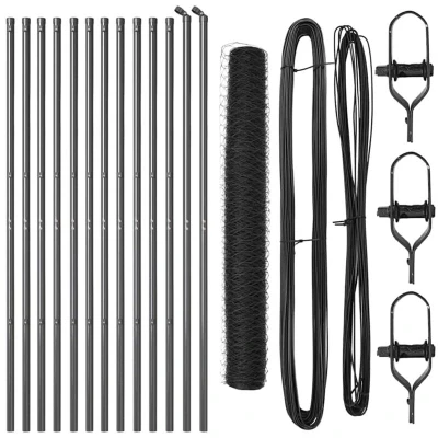 Image of vidaXL Fencing Set of 2 Grey Metal 25 x 1.2 m Durable