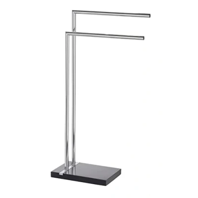 Image of Legler Towel/Clothes Stand Noble, Metal, Chrome/Black, 20 x 45.5 82 cm