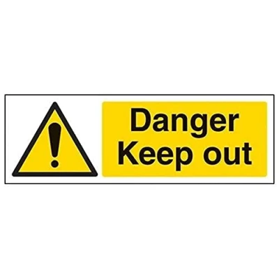 Image of V Safety Danger, Keep Out Warning Sign 300mm x 100mm 1mm Rigid Plastic