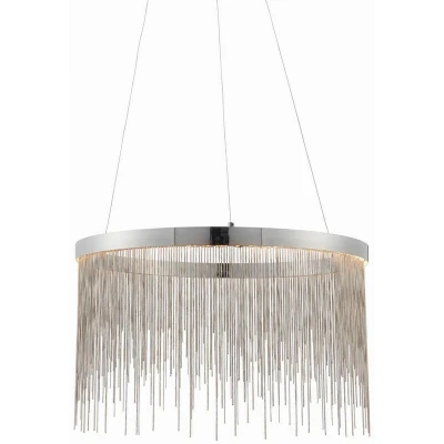 Image of Zelma LED 1 Light Pendant Chrome, Silver Chain