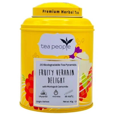 Image of Tea People Fruity Vervain Delight 20 Pyramid Tin Caddy