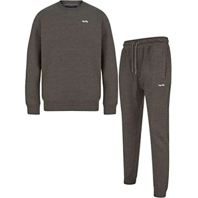 Image of Tokyo Laundry Men&#039;s Sweatshirt &amp; Jogger Tracksuit Set Charcoal Marl S
