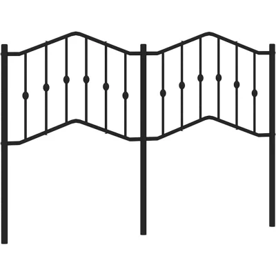 Image of vidaXL Metal Headboard, Bed Header for Bedroom Living Room, Headboard with Legs, Black Single Bed, 135 cm