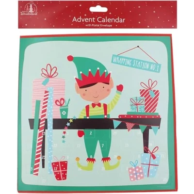 Image of Tallon Paper Christmas Advent Calendar 24 Windows 2961 Elf Design