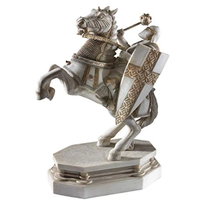 Image of The Noble Collection Harry Potter White Knight Bookend 12in (30cm) Hand Painted Stand Film Set Movie Props Wand Gifts for Family, Friends &amp; Fans