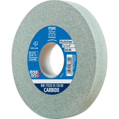 Image of PFERD Sanding Disc 175 x 25 51 mm, Carbide, Grain Size 80, Silicon 39009726 for Working Hard Materials with Integrated Reducing Sleeve (32 mm)