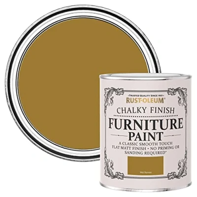 Image of Rust Oleum Yellow Upcycled Furniture Paint in Chalky Finish Wet Harvest 750ML, SHDRCT902