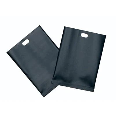 Image of KitchenCraft TOASTABAG Pack of 2 Reusable Toaster Bags with Non Stick Coating, Plastic, Black, 20.5 x 14.5 cm