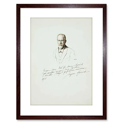 Image of Wee Blue Coo 9x7 &#039;&#039; SIGMUND FREUD SIGNED PSYCHOANALYSIS FRAMED ART PRINT F97X751