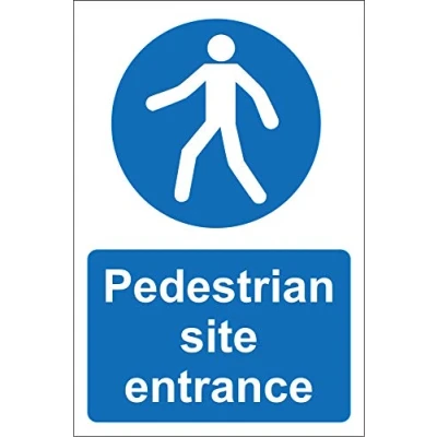Image of Pedestrian site entrance Safety sign 1.2mm Rigid plastic 400mm x 300mm
