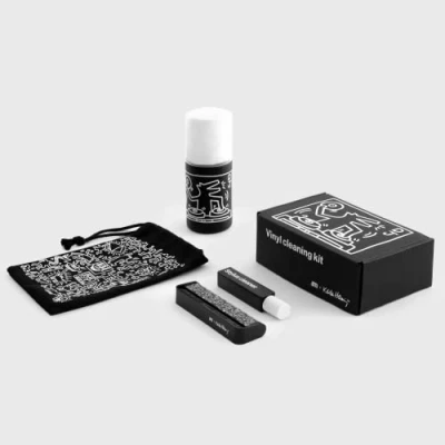 Image of 3 in 1 Vinyl Record Cleaning Kit LP with Spray, Antistatic Carbon Fibre Brush and Needle Cleaner for Better Sound, Keith Haring Edition