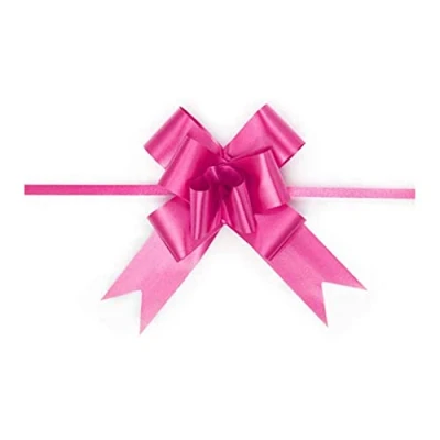 Image of SHATCHI Large 30mm/3cm Ribbon Pull Bows for Party Wall, Gift Wraps, Christmas Trees, Wedding, Birthday Hampers Decoration Florist, Hot Pink, 60pcs