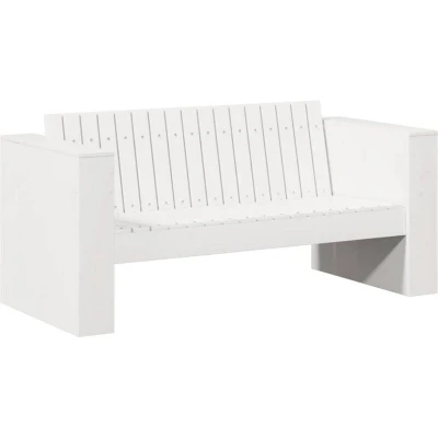 Image of vidaXL Garden Sofa 2 Seater 134x60x62 cm White Solid Wood Pine