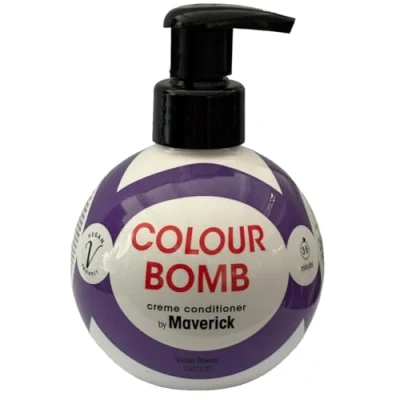 Image of Colour Bomb, Violet Power 250ml, Depositing and Creme Conditioning Hair Mask/Conditioner, Temporary Refresh Treatment,Semi Permanent Dye, No Mix, Vegan Friendly Ammonia/Peroxide