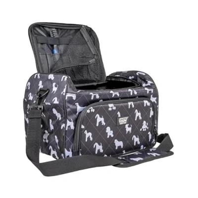 Image of Show Tech Deluxe Dog Grooming Bag, Your Expert, Water &amp; Hair Resistant Material, 6 Internal Pocks 4 Elastic Loops, 40 x 26 28cm