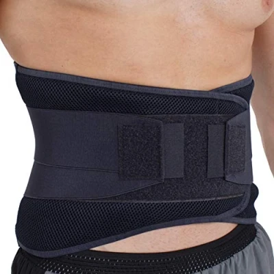 Image of Neotech Care Adjustable Compression Back Brace Lumbar Support Belt (Charcoal, Size L)